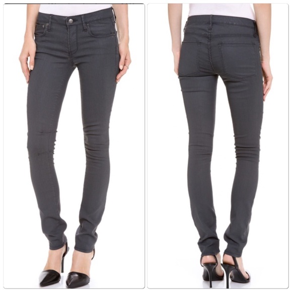 Helmut Lang Denim - Helmut Lang grey coated skinny jeans