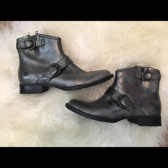 SOLD IN BUNDLE! BORN Metallic Pewter Booties 8.5