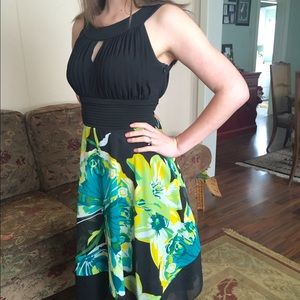 Black and multicolor floral dress