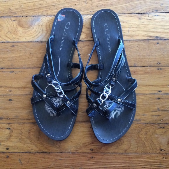 C laundry black sandals