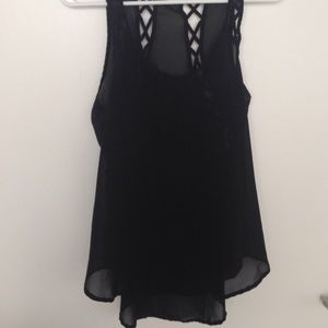 Lush sheer tank with back and front detail, XS