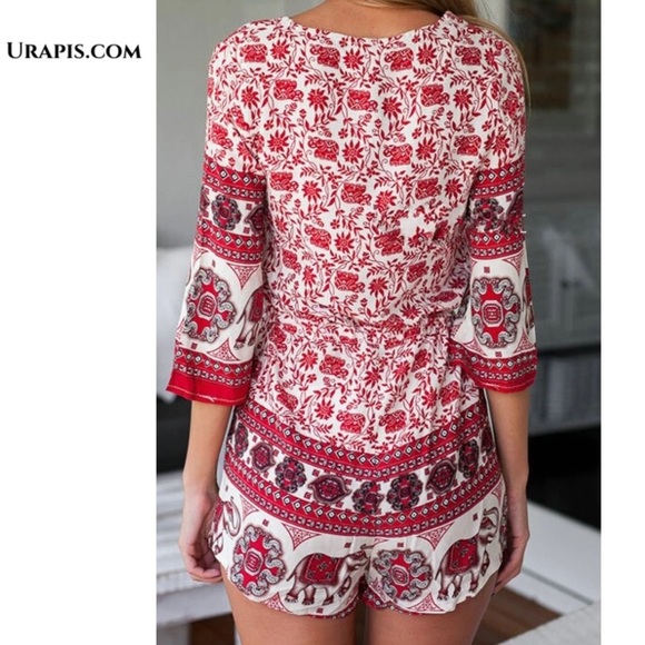 BRAND NEWFLORAL AZTEC ELEPHANTPRINTS HALF SLEEVE - Picture 2 of 2