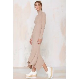 Nasty Gal Kozmic Ribbed Knit Maxi Dress