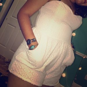 Forever 21 White Lace Romper