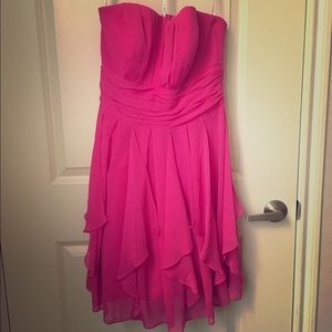 Fuchsia strapless prom/ bridesmaid dress
