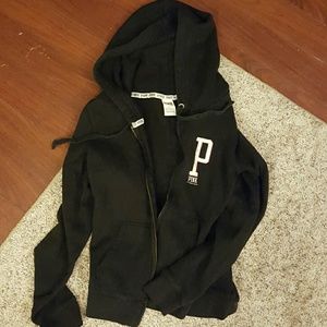 Victorias secret pink black zip up jacket
