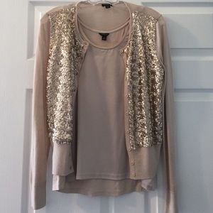 Sequined Matched Set, cardigan and camisole