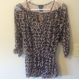 Sheer leopard print shirt