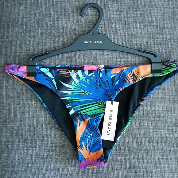 ASOS River Island Tropical Bikini Bottoms - Picture 3 of 4