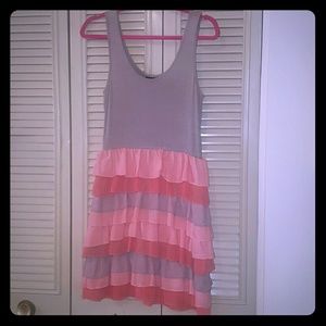Cute gray, coral, and peach H&M mini dress