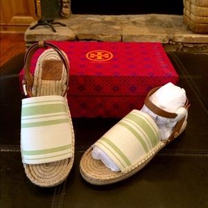 Tory Burch Elastic espadrille sandals , sz 7 NIB