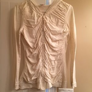 Cream zip up light weight hoodie