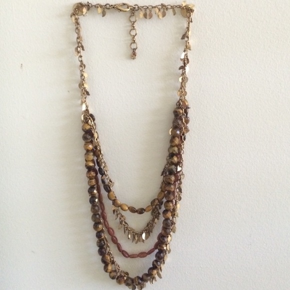 Brown and gold necklace
