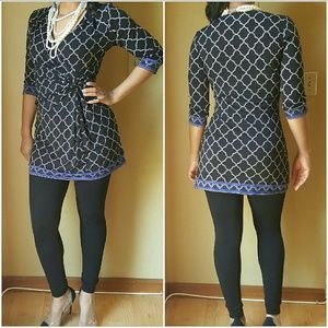 Black and white top/mini dress