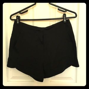 Black silk shorts