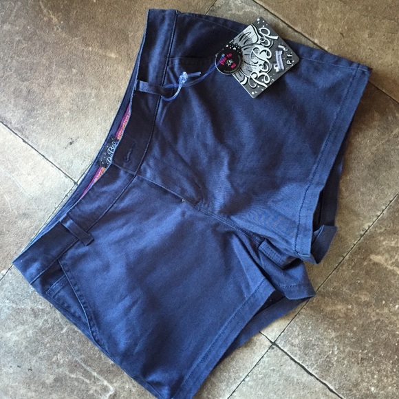 Cornflower blue mini shorts - Picture 1 of 3