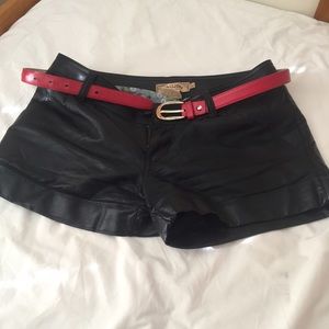Faux leather shorts