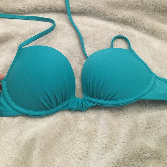 Aerie teal push up bikini top size 32B
