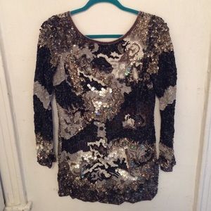 All Saints Hand Embellished Sequin Mini
