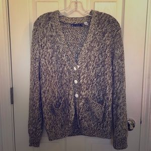 Olive green marble-patterned cardigan