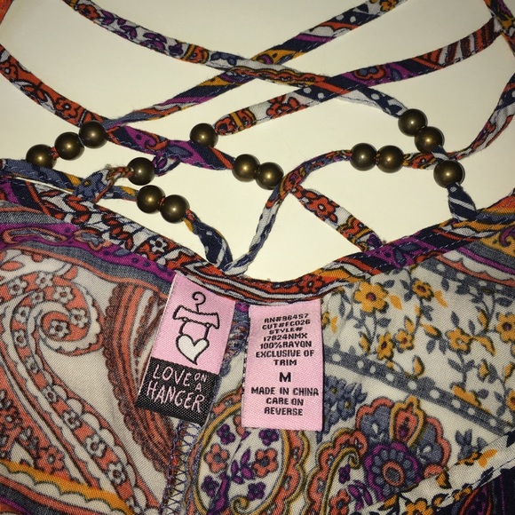 Brightly-colored multi-patterned cage-back tank - Picture 4 of 4