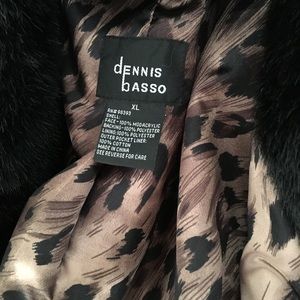 Long black faux mink coat