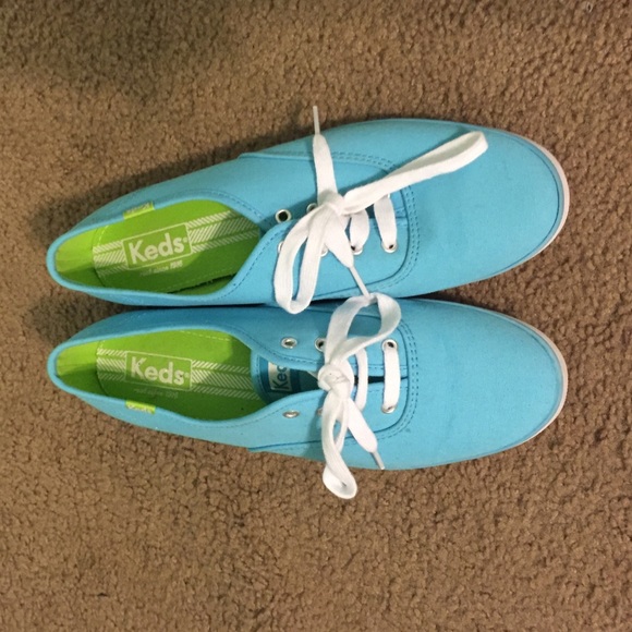 Blue and green Keds