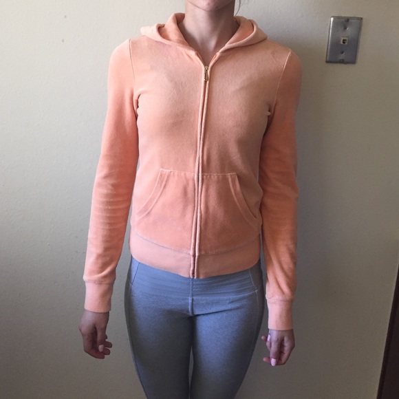 Juicy couture zip up peach hoodie
