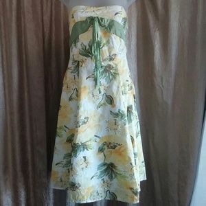 Anthropologie Elevenses Yellow Floral Eyelet Dress