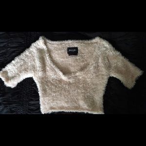 Light pink furry crop top