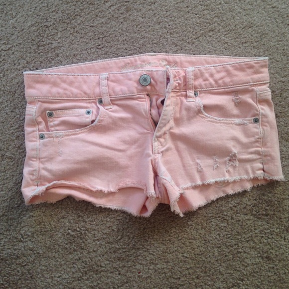 American eagle peach jean shorts