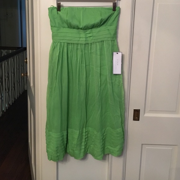 J crew size 6 green dress nwt