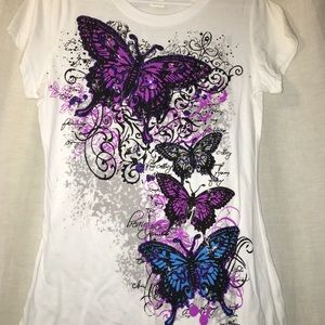 Sparkly butterfly top NWOT