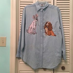 Vintage Disney Lady and the Traml Button Down