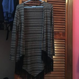 PRICE DROP! Black & gold cardigan with fringe