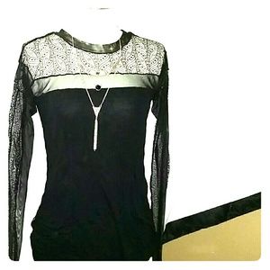 BCBGMAXAZRIA Long sleeve lacey shirt.