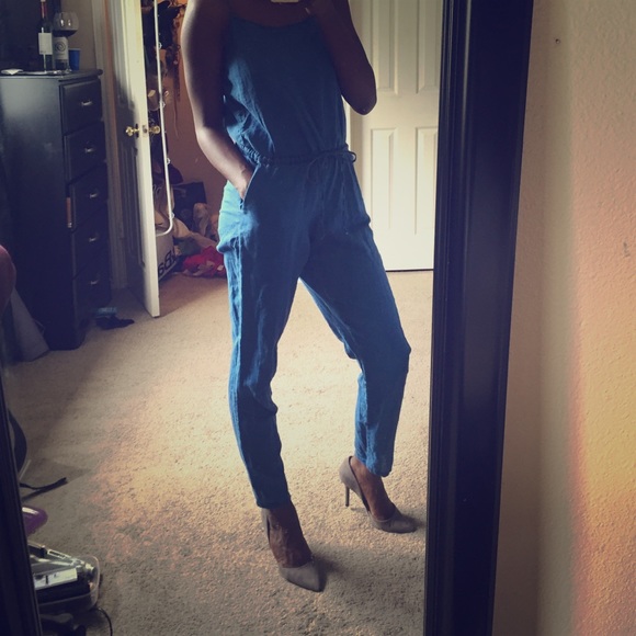 Linen chambray jumpsuit