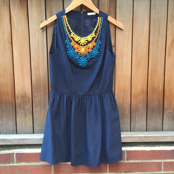 Shoshanna mini dress with neon beading