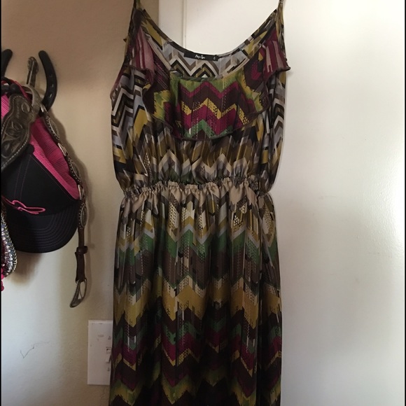 Silk tribal print summer dress