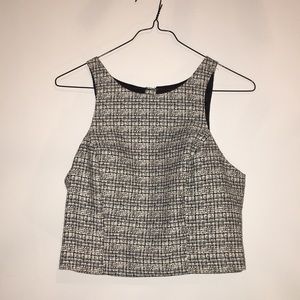Express black and white crop top