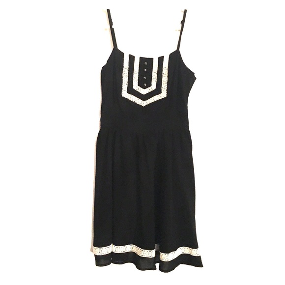 Black and cream mini dress