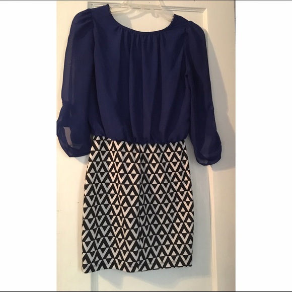 Blue patterned dress