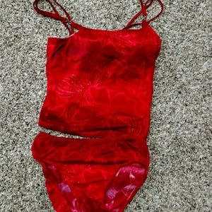 Red Ladies Tankini Swimsuit