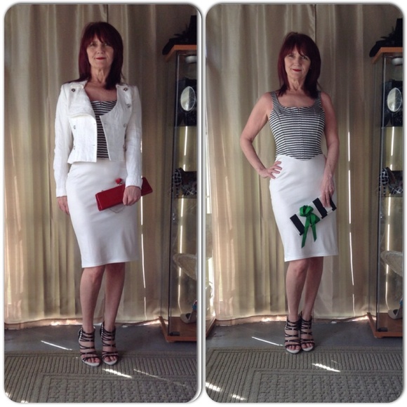 Dresses & Skirts - NEW IN PACKAGE MATTE WHITE FAUX LEATHER SKIRT