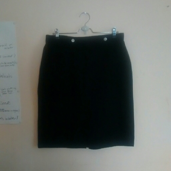 Black denim skirt