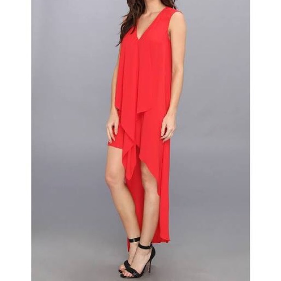 Red BCBG high-low gown