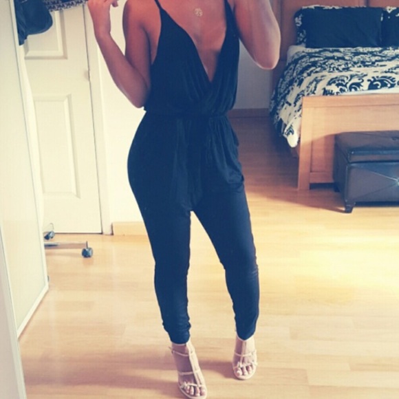 Black Low V Jumpsuit