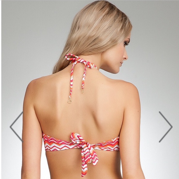 Bebe Chevron Bandeau Swim Top, Size Small - Picture 2 of 4