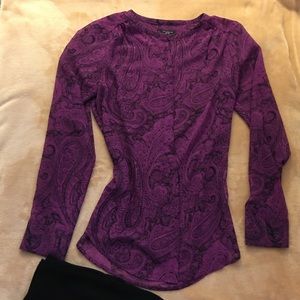 Purple with black paisley blouse