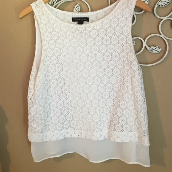 Banana Republic white eyelet top
